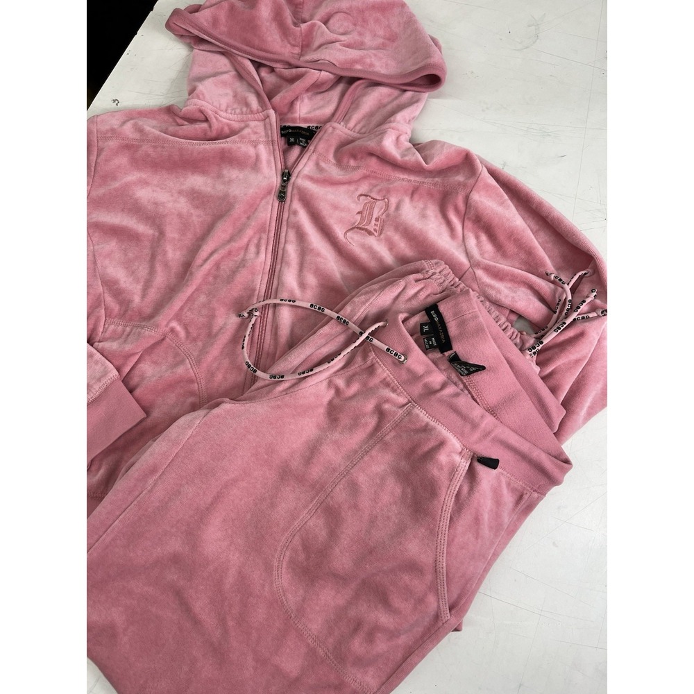 Bcbg Pink Embroidered Tracksuit Pants Jacket XL